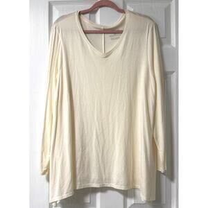 Chico's Women's Cream Soft Long Sleeve The Ultimate Tee Size 2